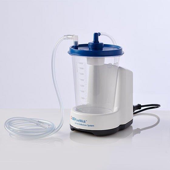 The PureWick™ Urine Collection System with a power cord and no battery